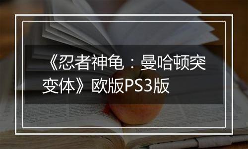 《忍者神龟：曼哈顿突变体》欧版PS3版