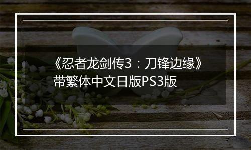 《忍者龙剑传3:刀锋边缘》 带繁体中文日版PS3版