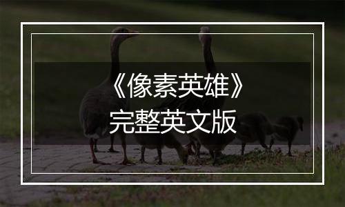 《像素英雄》 完整英文版