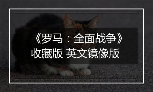 《罗马:全面战争》收藏版 英文镜像版