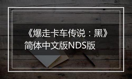 《爆走卡车传说:黑》简体中文版NDS版