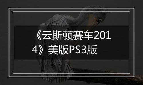 《云斯顿赛车2014》美版PS3版