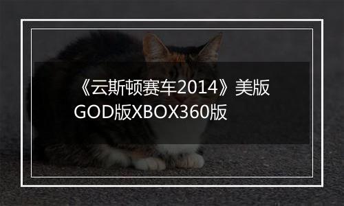 《云斯顿赛车2014》美版GOD版XBOX360版
