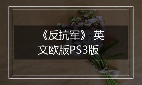 《反抗军》 英文欧版PS3版