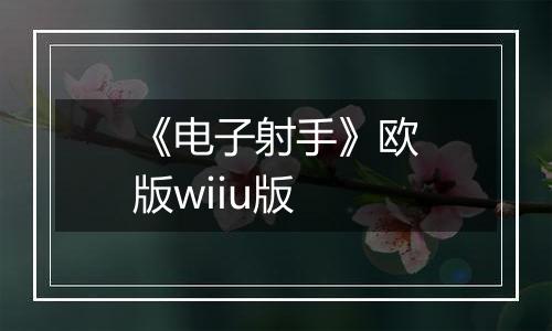 《电子射手》欧版wiiu版