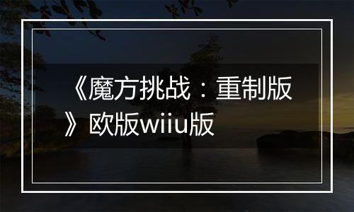 《魔方挑战：重制版》欧版wiiu版