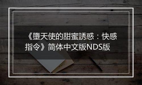 《墮天使的甜蜜誘惑：快感指令》简体中文版NDS版