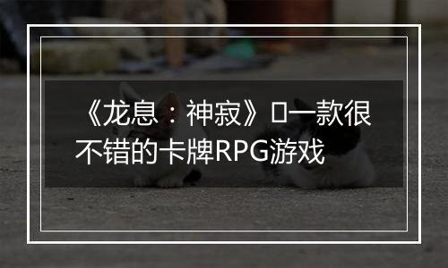 《龙息：神寂》​一款很不错的卡牌RPG游戏