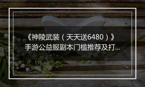 《神陵武装（天天送6480）》手游公益服副本门槛推荐及打法