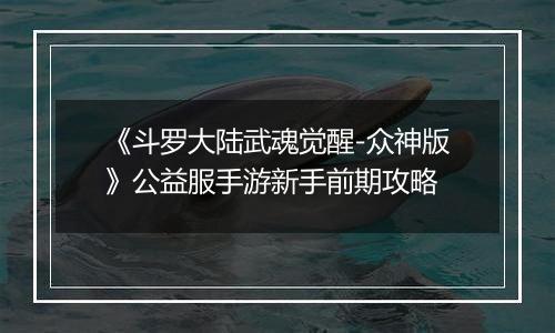 《斗罗大陆武魂觉醒-众神版》公益服手游新手前期攻略