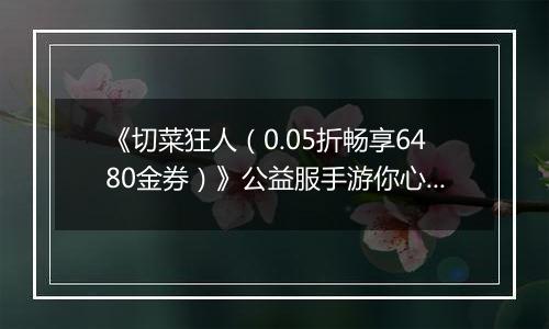 《切菜狂人（0.05折畅享6480金券）》公益服手游你心中的最强阵容是谁？