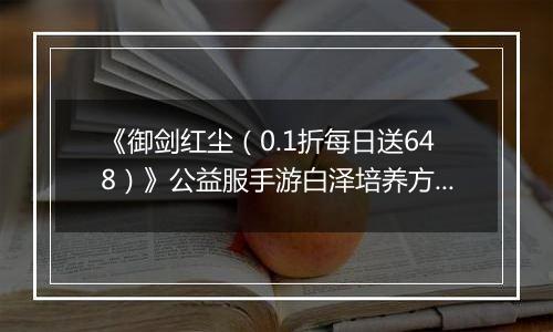 《御剑红尘（0.1折每日送648）》公益服手游白泽培养方案