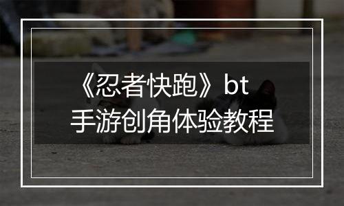 《忍者快跑》bt手游创角体验教程