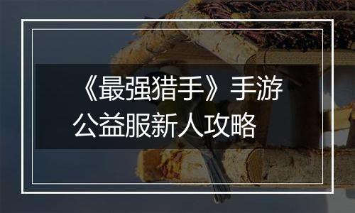 《最强猎手》手游公益服新人攻略