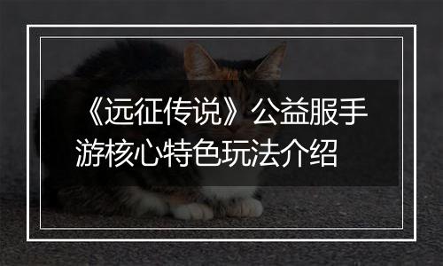 《远征传说》公益服手游核心特色玩法介绍