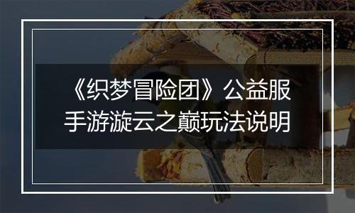 《织梦冒险团》公益服手游漩云之巅玩法说明