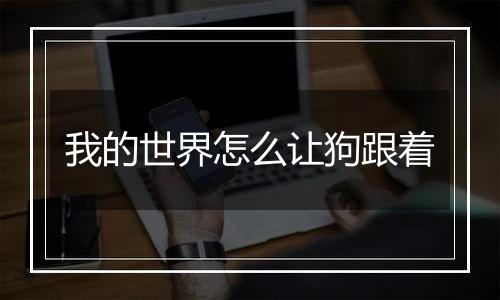 我的世界怎么让狗跟着