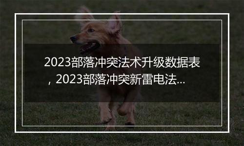2023部落冲突法术升级数据表，2023部落冲突新雷电法术数据