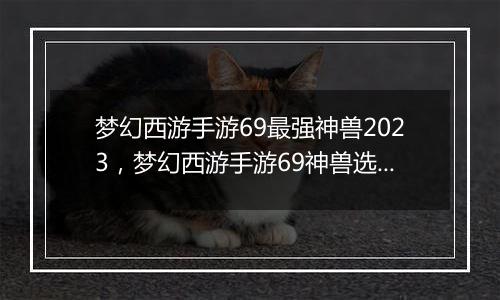 梦幻西游手游69最强神兽2023，梦幻西游手游69神兽选择