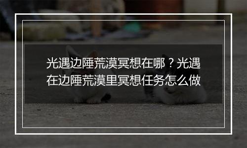光遇边陲荒漠冥想在哪？光遇在边陲荒漠里冥想任务怎么做