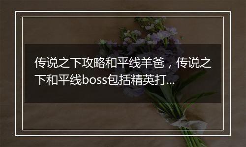 传说之下攻略和平线羊爸，传说之下和平线boss包括精英打法攻略
