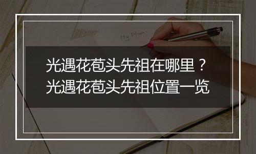 光遇花苞头先祖在哪里？光遇花苞头先祖位置一览