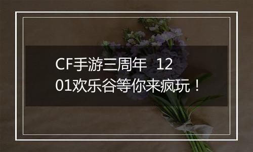 CF手游三周年  1201欢乐谷等你来疯玩！