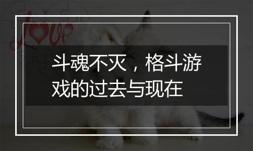 斗魂不灭，格斗游戏的过去与现在