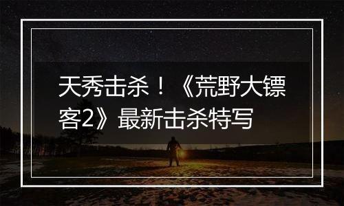 天秀击杀！《荒野大镖客2》最新击杀特写