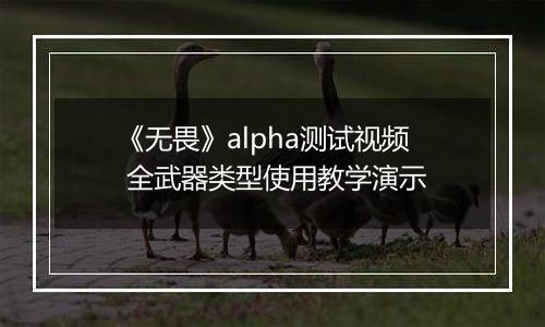 《无畏》alpha测试视频 全武器类型使用教学演示