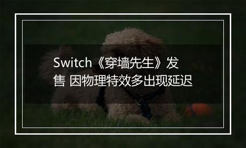 Switch《穿墙先生》发售 因物理特效多出现延迟