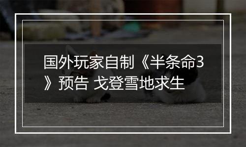 国外玩家自制《半条命3》预告 戈登雪地求生