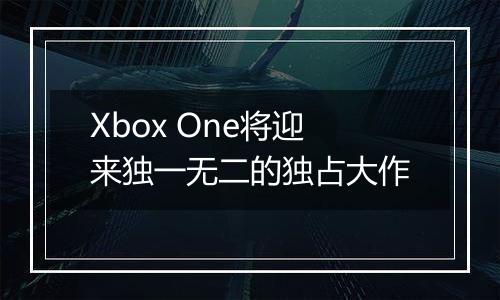 Xbox One将迎来独一无二的独占大作