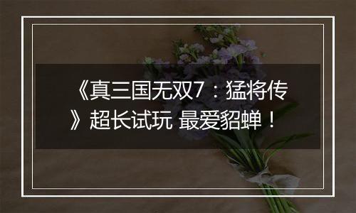 《真三国无双7：猛将传》超长试玩 最爱貂蝉！