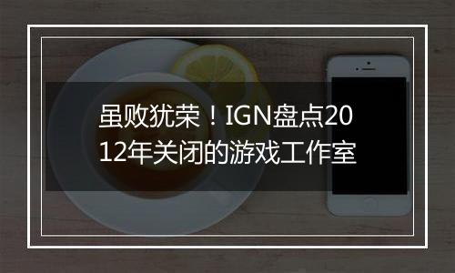 虽败犹荣！IGN盘点2012年关闭的游戏工作室