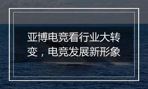 亚博电竞看行业大转变，电竞发展新形象