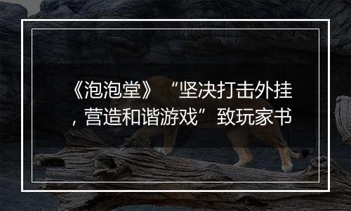 《泡泡堂》“坚决打击外挂，营造和谐游戏”致玩家书