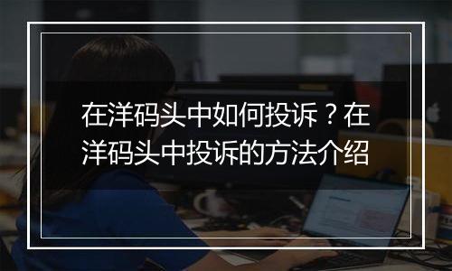 在洋码头中如何投诉？在洋码头中投诉的方法介绍