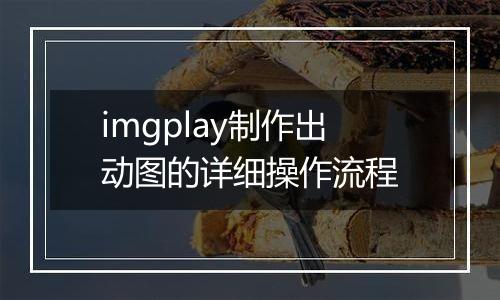 imgplay制作出动图的详细操作流程