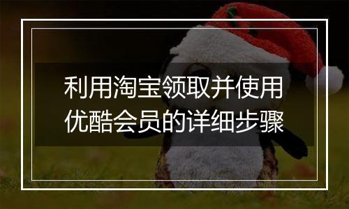 利用淘宝领取并使用优酷会员的详细步骤