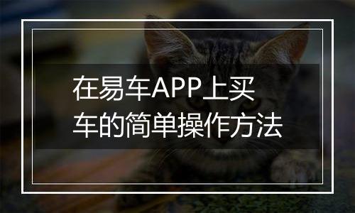 在易车APP上买车的简单操作方法
