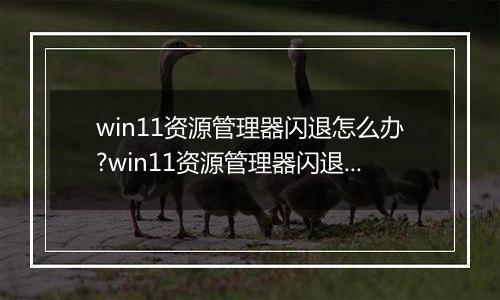 win11资源管理器闪退怎么办?win11资源管理器闪退解决方法