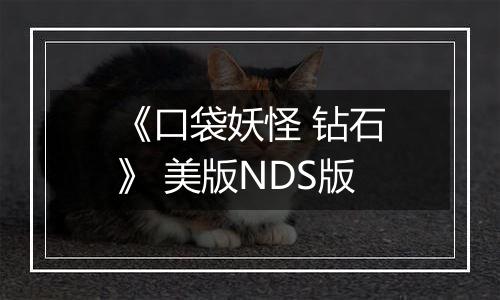 《口袋妖怪 钻石》 美版NDS版