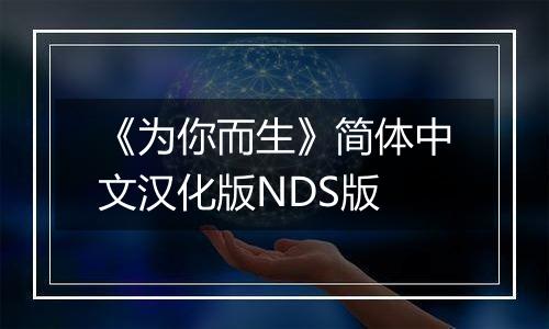 《为你而生》简体中文汉化版NDS版